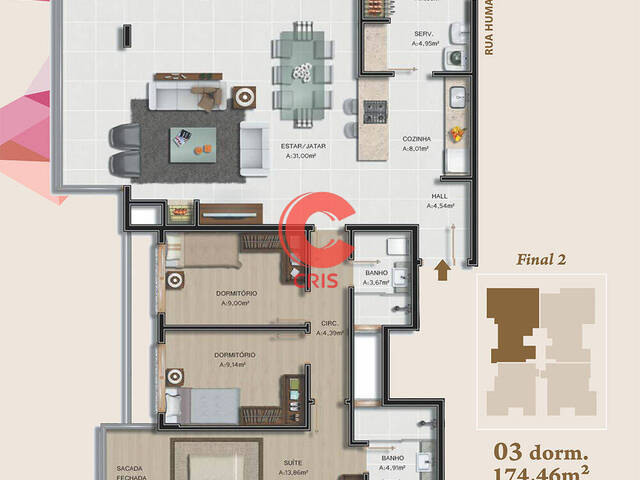 #1257 - Apartamento para Venda em Bento Gonçalves - RS