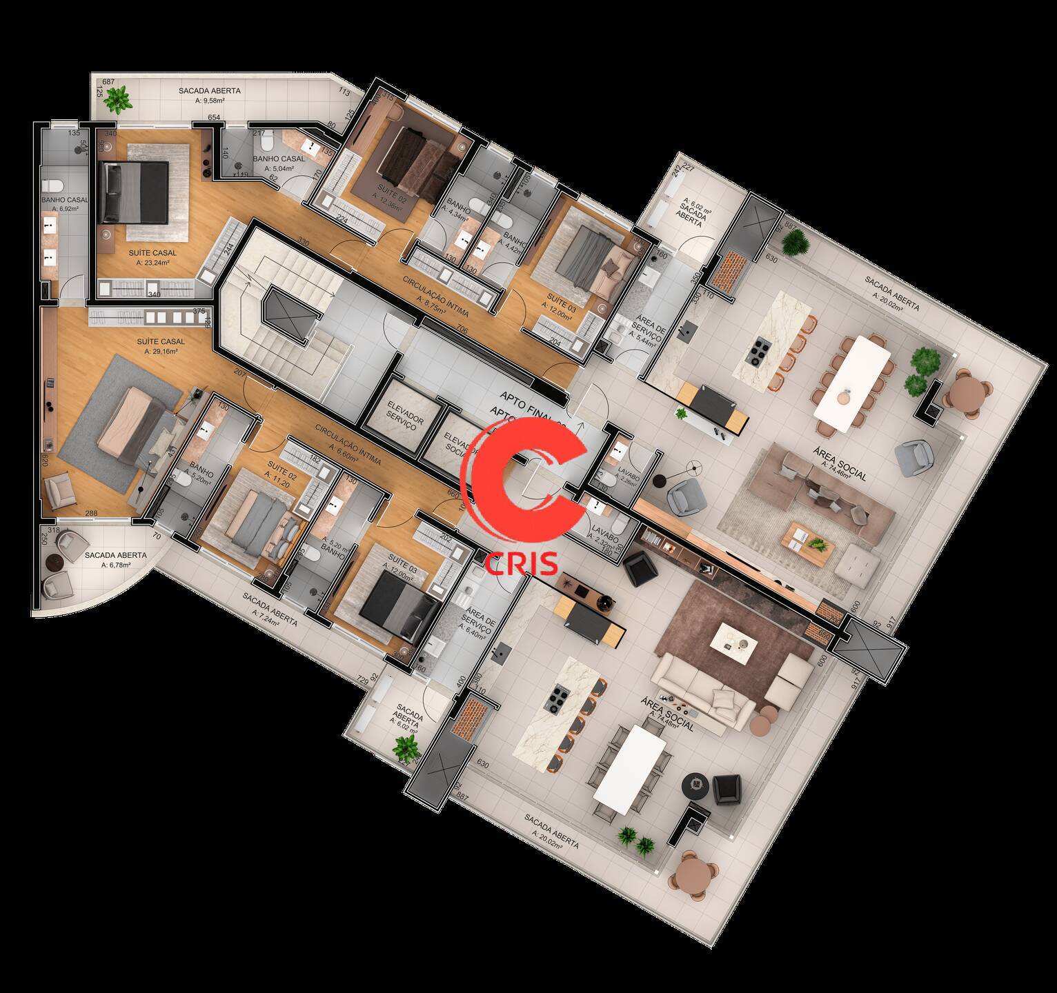 Apartamento, 3 quartos, 207 m² - Foto 31