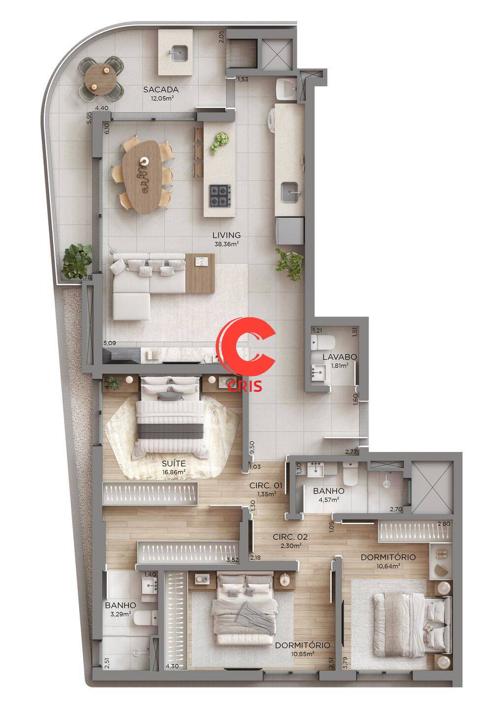 Apartamento, 2 quartos, 105 m² - Foto 2