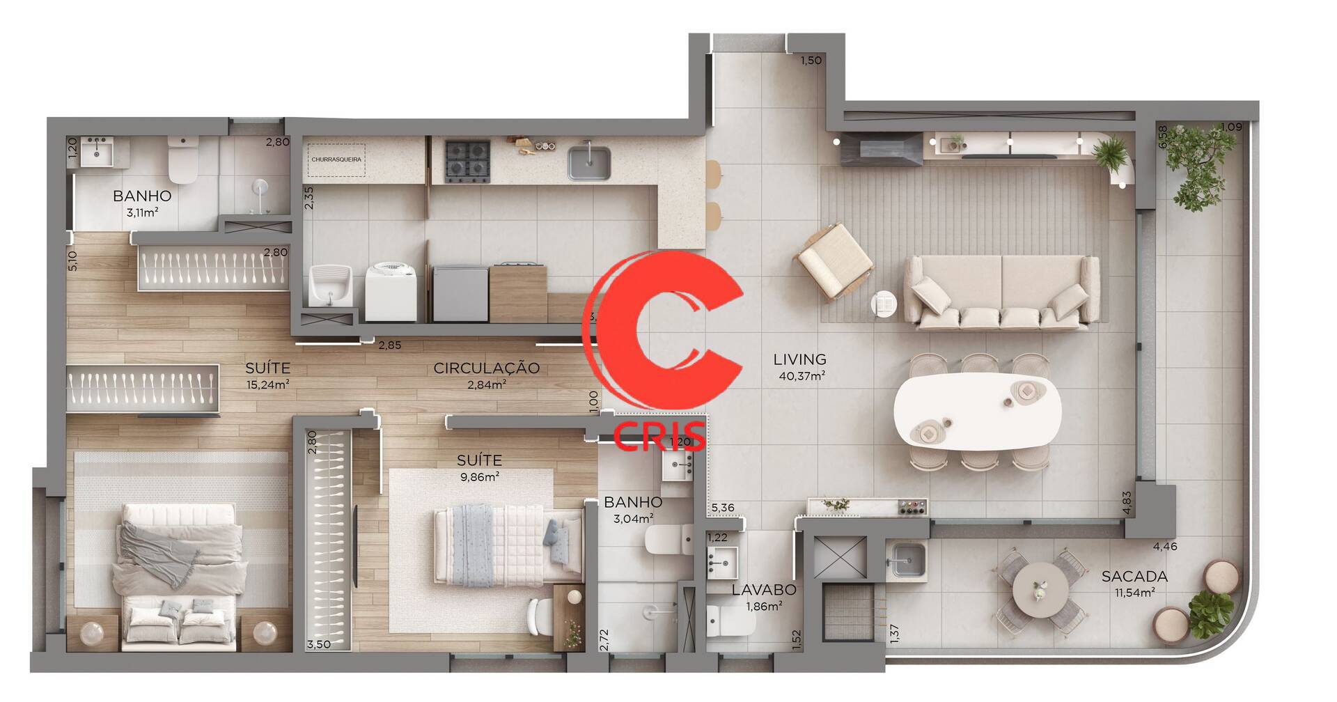 Apartamento, 2 quartos, 105 m² - Foto 9