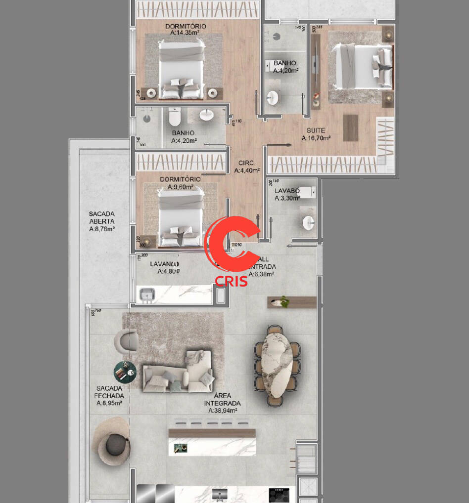 Apartamento, 3 quartos, 147 m² - Foto 4