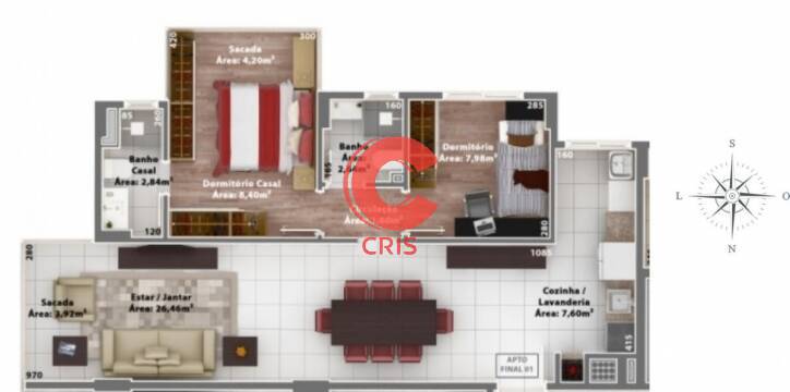 Apartamento, 2 quartos, 117 m² - Foto 2