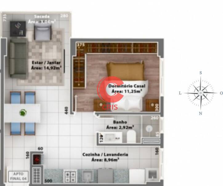 Apartamento, 1 quarto, 64 m² - Foto 3