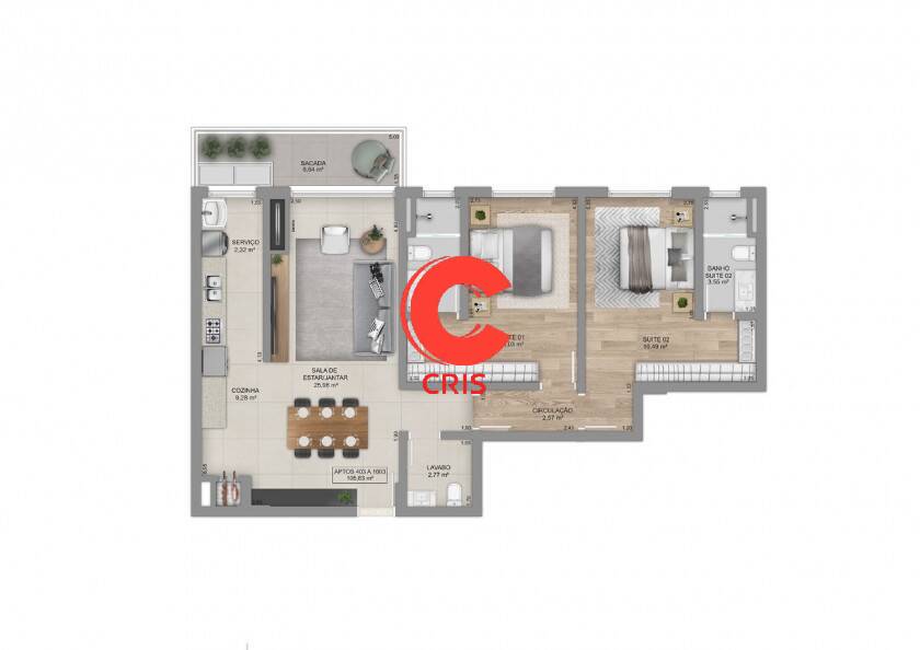 Apartamento, 2 quartos, 105 m² - Foto 19
